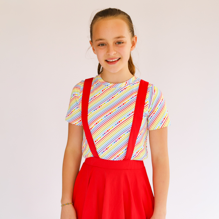 Bamboo Short Sleeve Crew Neck Tee in Candy Hearts