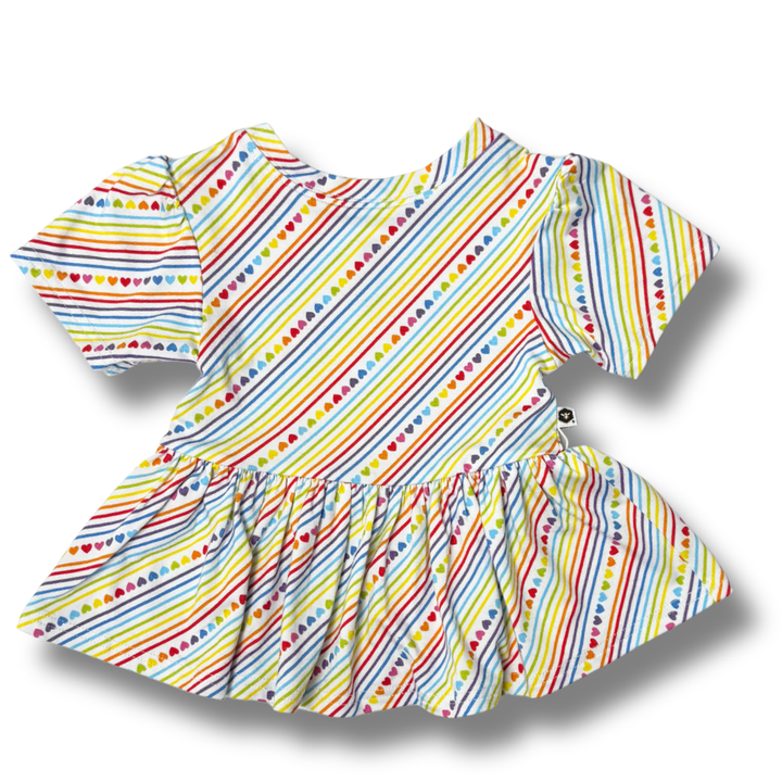 Bamboo Short Sleeve Peplum Top in Candy Hearts