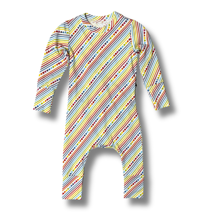 Bamboo Long Sleeve Romper in Candy Hearts