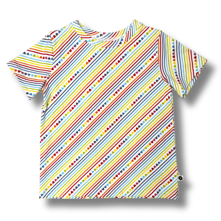 Bamboo Short Sleeve Crew Neck Tee in Candy Hearts