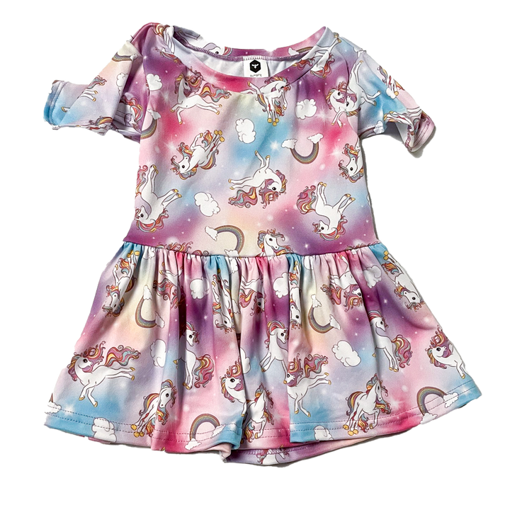 Short Sleeve Peplum Top - Chasing Rainbows