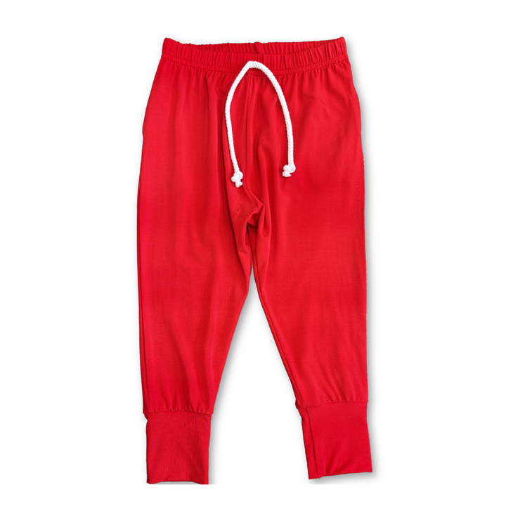 Bamboo Jogger Pants in Cherry Red