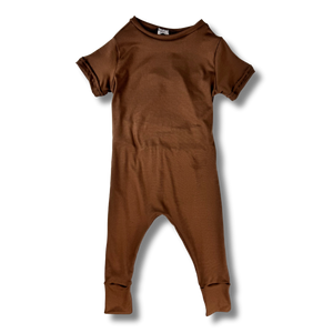 Short Sleeve Romper - Chocolate