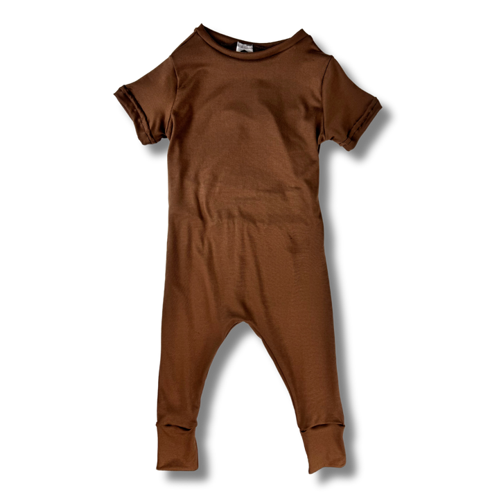 Short Sleeve Romper - Chocolate