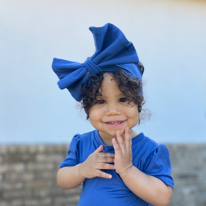 Big Bow Headband - Denim
