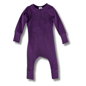 Naturals - Long Sleeve Romper - Eggplant