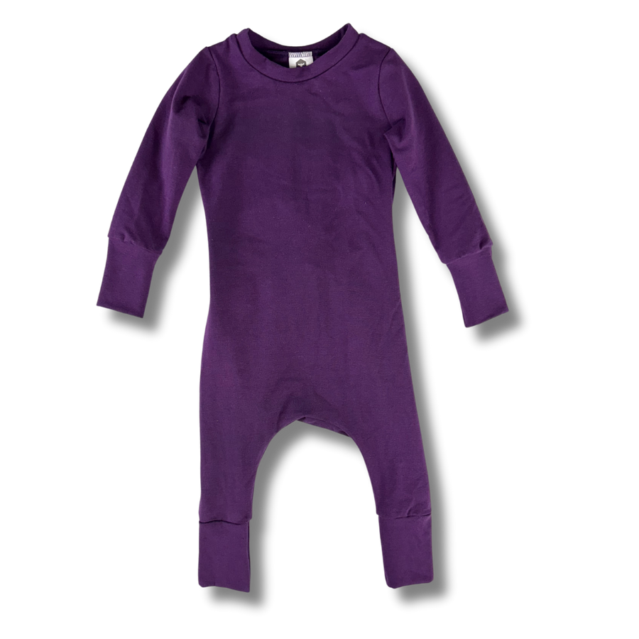 Naturals - Long Sleeve Romper - Eggplant