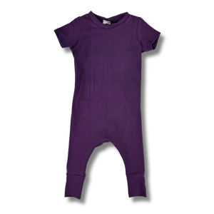 Naturals - Short Sleeve Romper - Eggplant