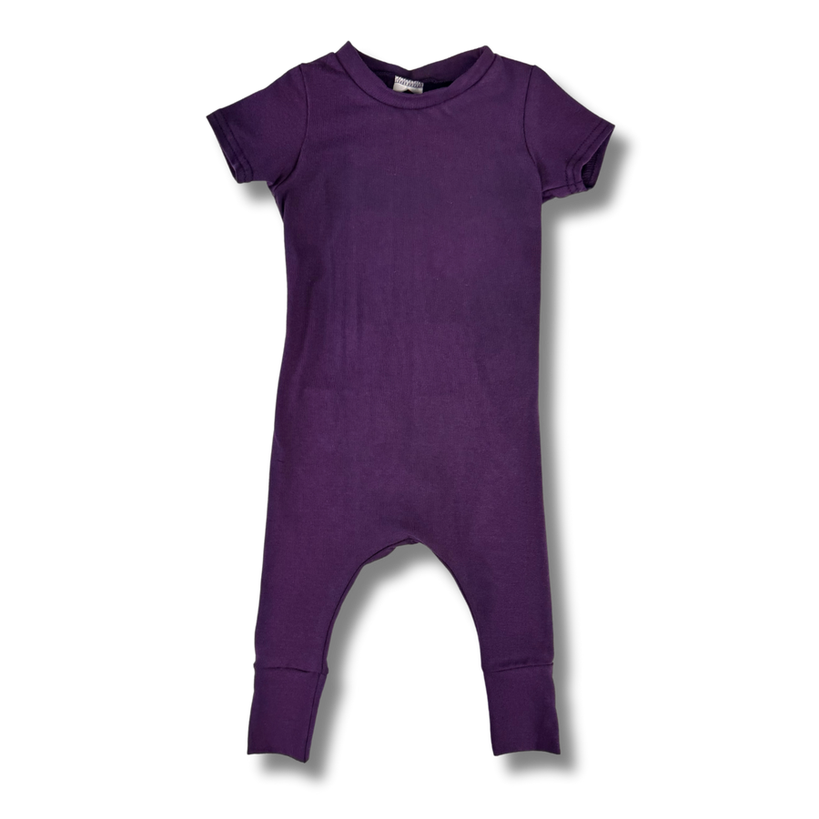 Naturals - Short Sleeve Romper - Eggplant