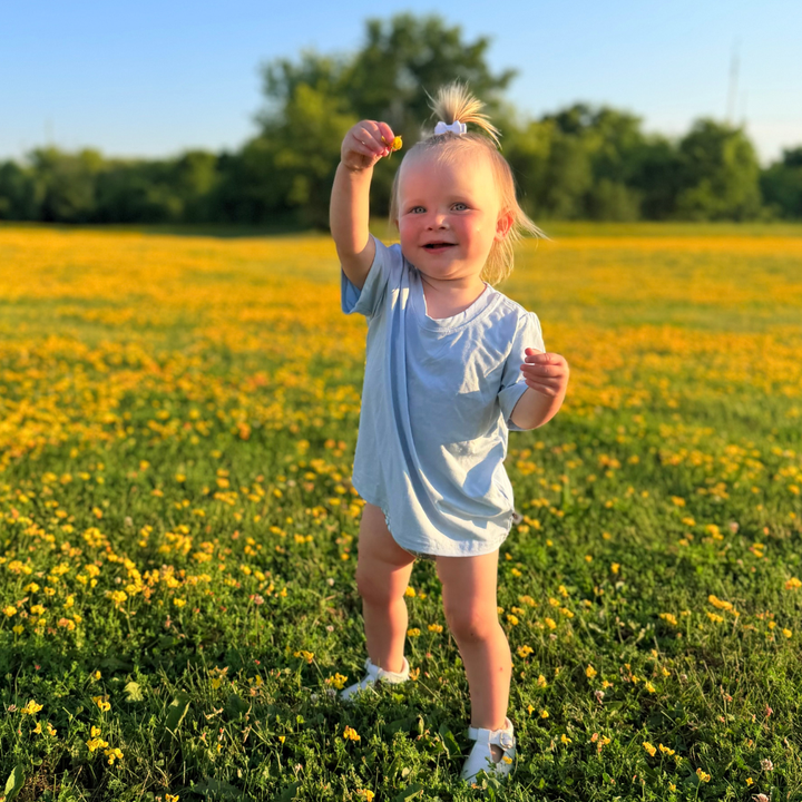 Bamboo Short Sleeve Crew Neck Tee in Baby Blue