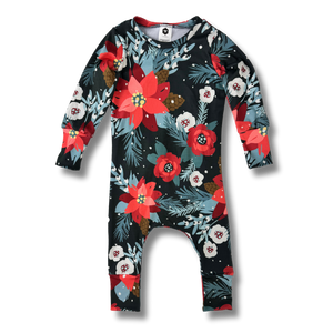 Long Sleeve Romper - Flor de Nochebuena