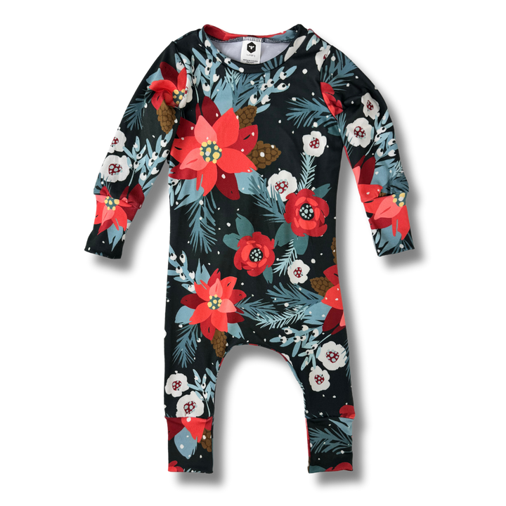 Long Sleeve Romper - Flor de Nochebuena