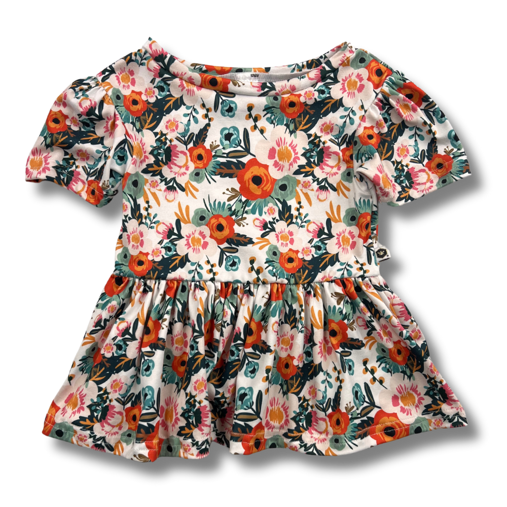Short Sleeve Peplum Top - Ginny