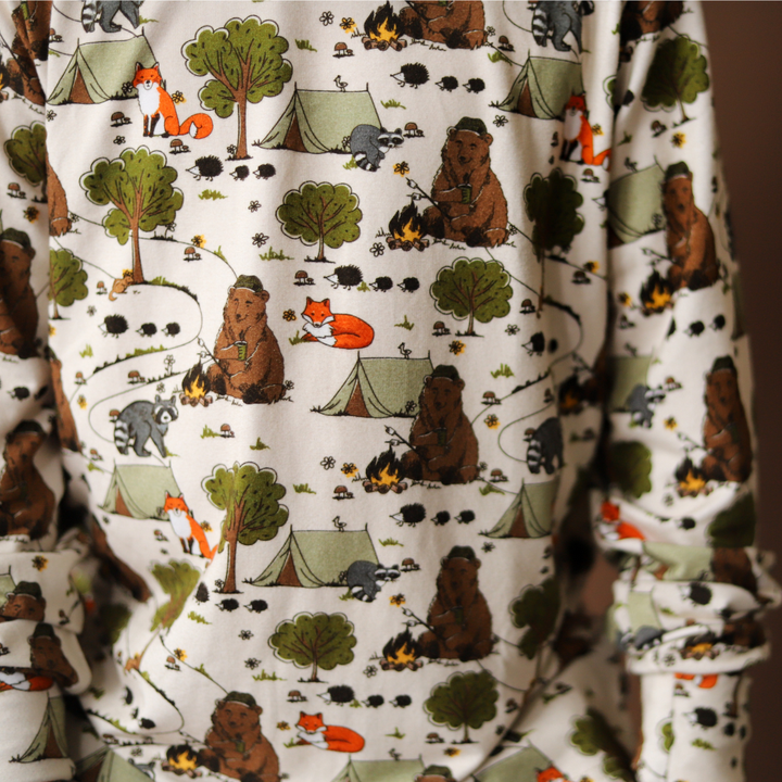 Bamboo Long Sleeve Crew Neck Tee in Happy Camper