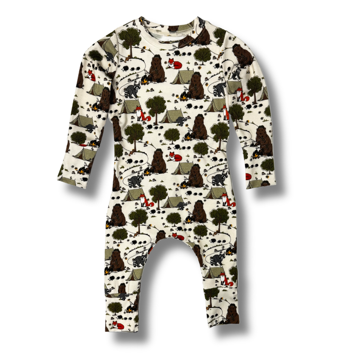 Bamboo Long Sleeve Romper in Happy Camper