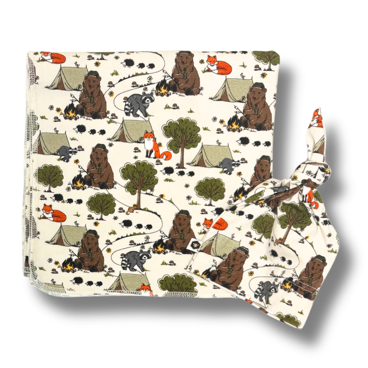 Bamboo Stretch Swaddle Set in Happy Camper