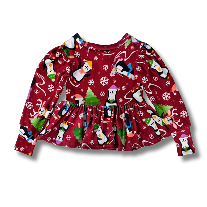Long Sleeve Peplum Top - Ice Capades