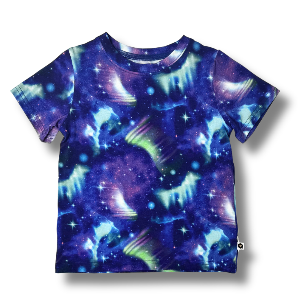 Bamboo Short Sleeve Crew Neck Tee in Ivalo Skies