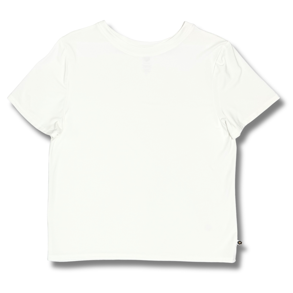 Bamboo Adult Short Sleeve Crew Neck Tee in Ivory