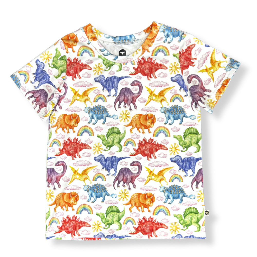Bamboo Short Sleeve Crew Neck Tee in Jurassic Joy