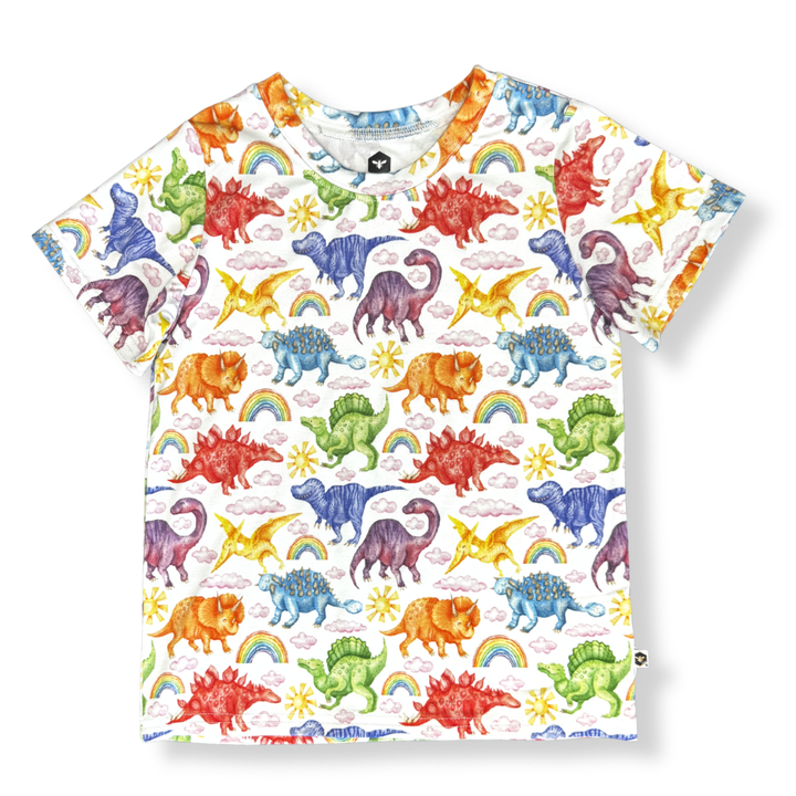 Bamboo Short Sleeve Crew Neck Tee in Jurassic Joy