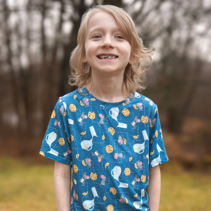 Bamboo Short Sleeve Crew Neck Tee in Just One More Cookie