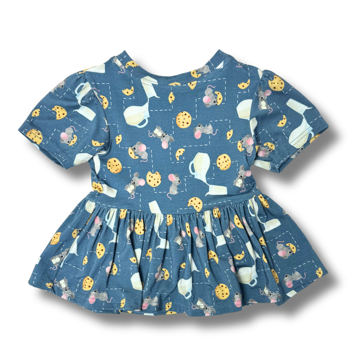 Bamboo Short Sleeve Peplum Top in Just One More Cookie