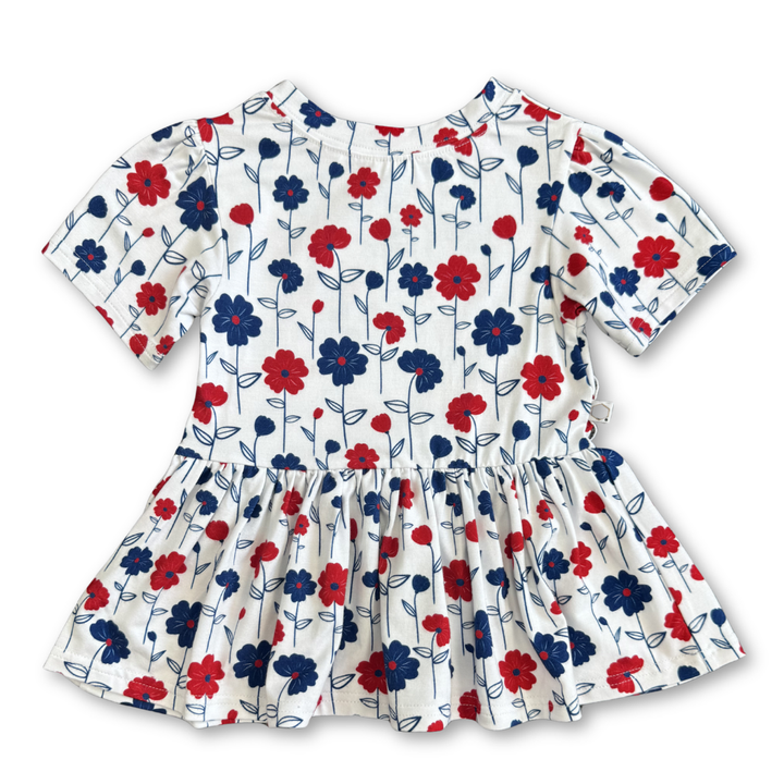 Bamboo Short Sleeve Peplum Top in Liberty