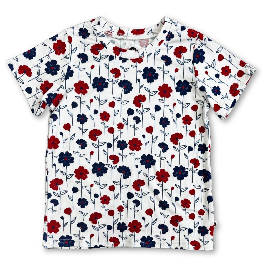 Bamboo Short Sleeve Crew Neck Tee in Liberty
