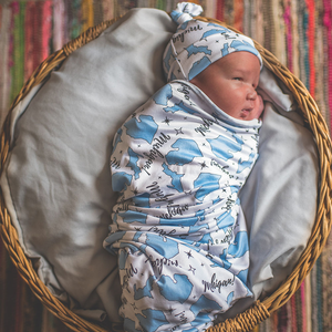 Stretch Swaddle Set  -  Michigan (Baby Blue)