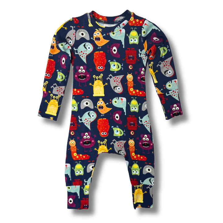 Bamboo Long Sleeve Romper in Monster Mash