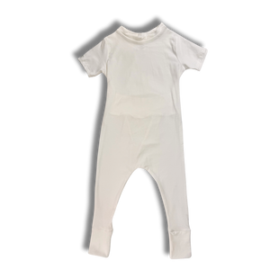 Bamboo Short Sleeve Romper in Ivory