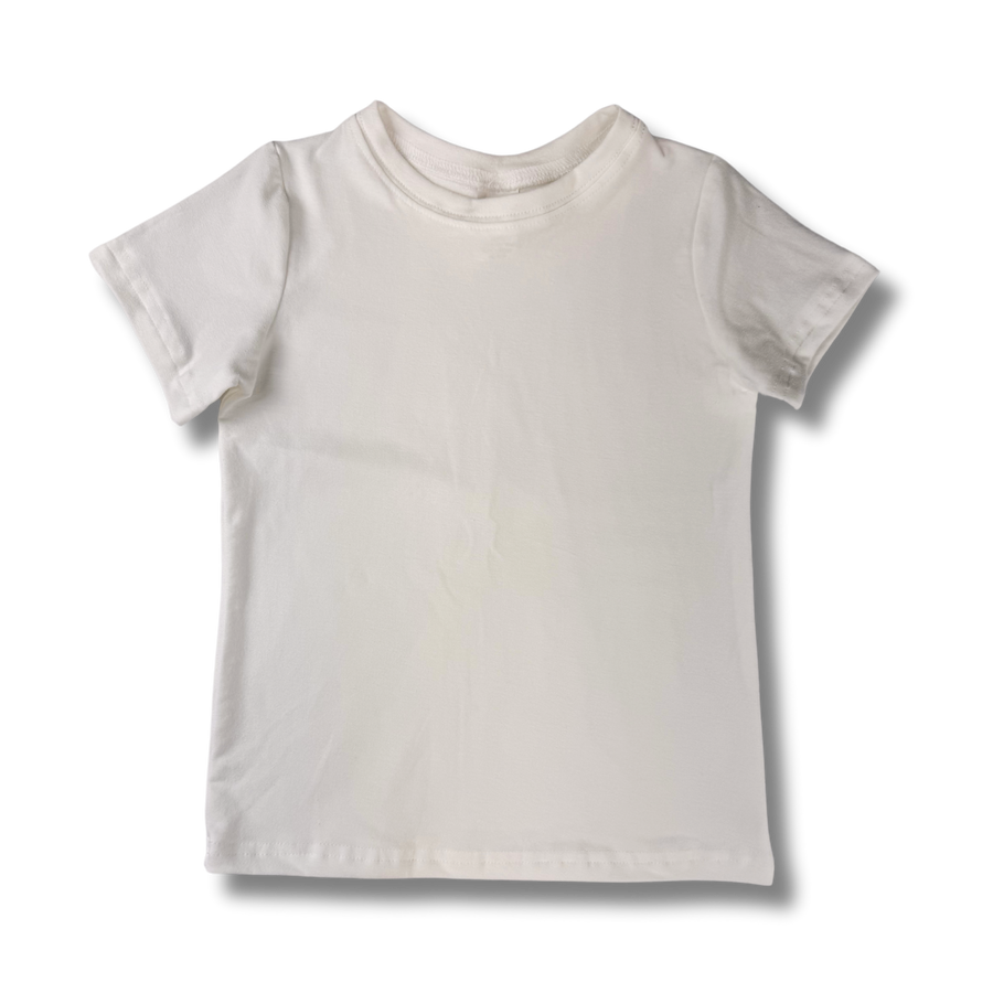 Bamboo Short Sleeve Crew Neck Tee in Ivory