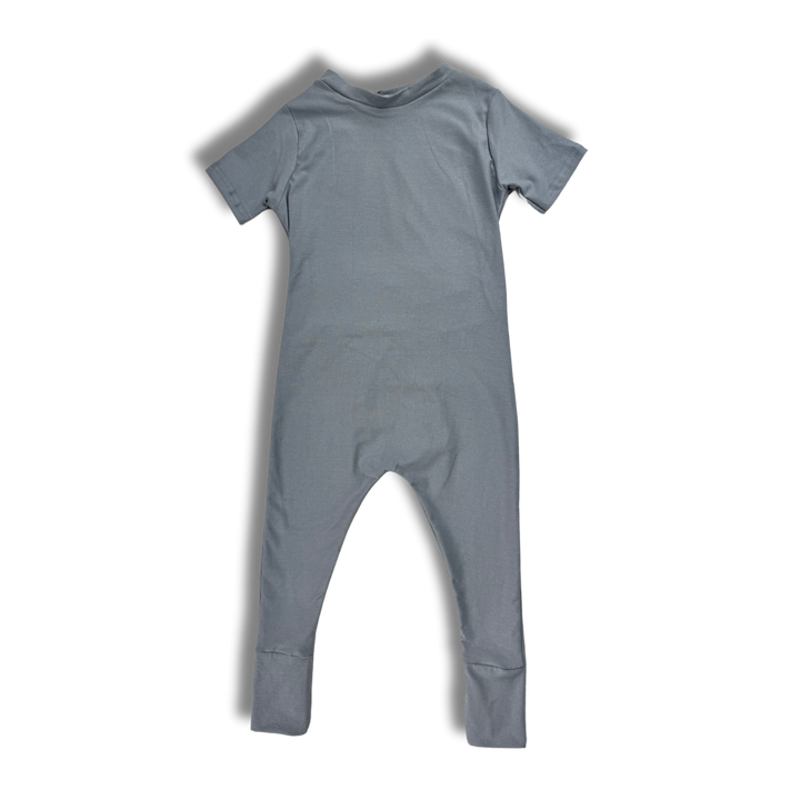 Naturals - Short Sleeve Romper - Dusty Steel