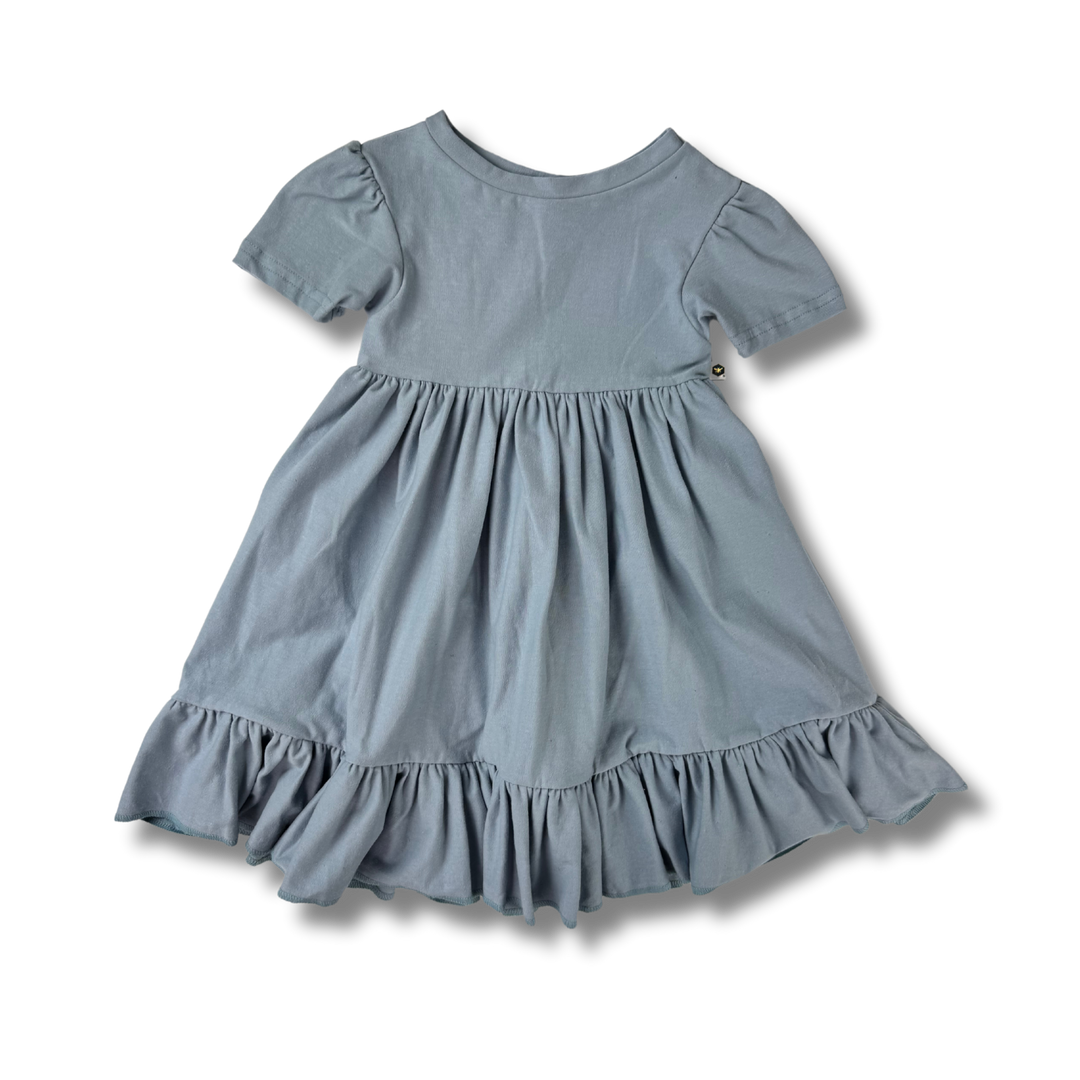 Naturals - Twirl Dress - Dusty Steel
