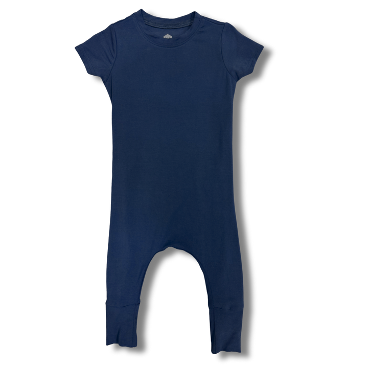 Bamboo Short Sleeve Romper in Navy