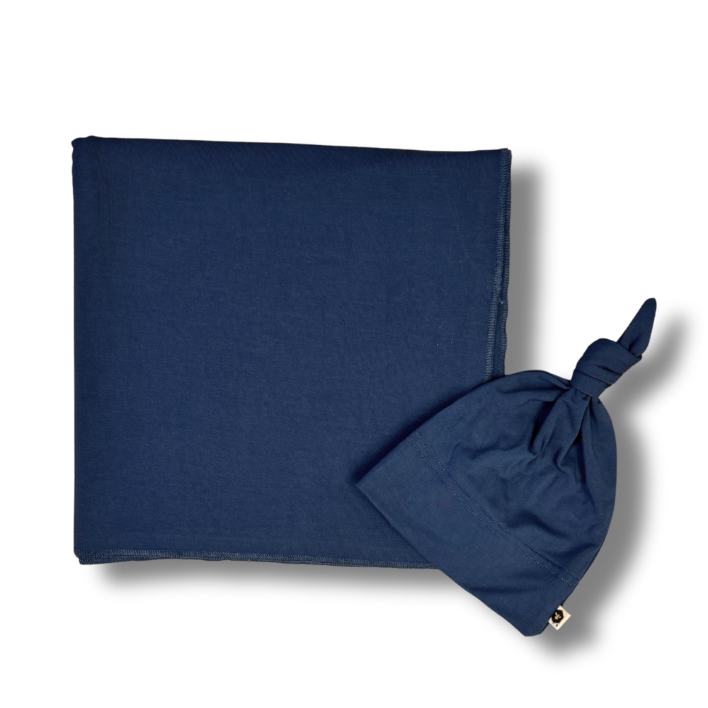 Bamboo Stretch Swaddle Set in Navy