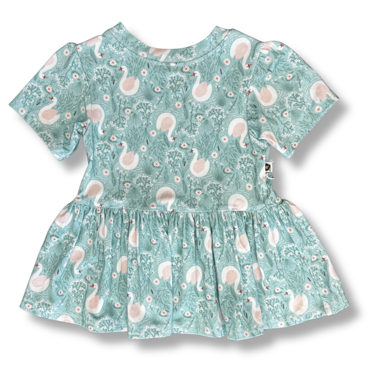 Bamboo Short Sleeve Peplum Top in Odette