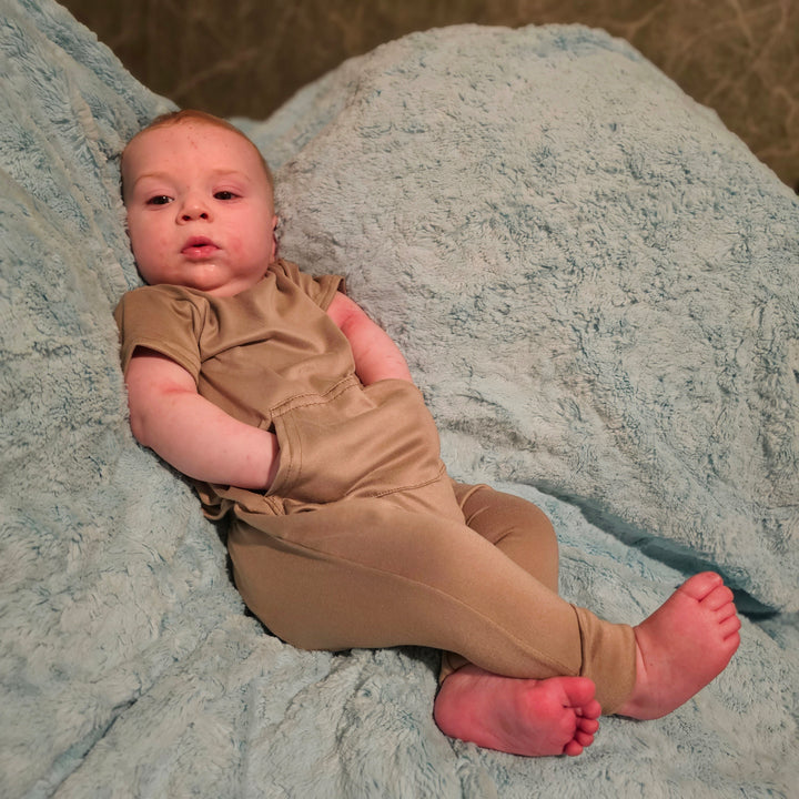 Short Sleeve Romper - Sand