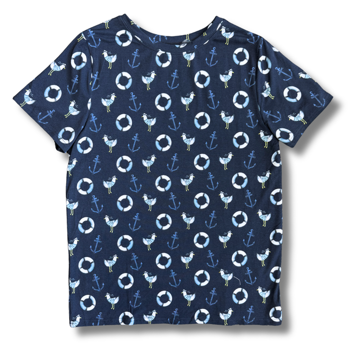 Bamboo Adult Short Sleeve Crew Neck Tee in Seas the Day