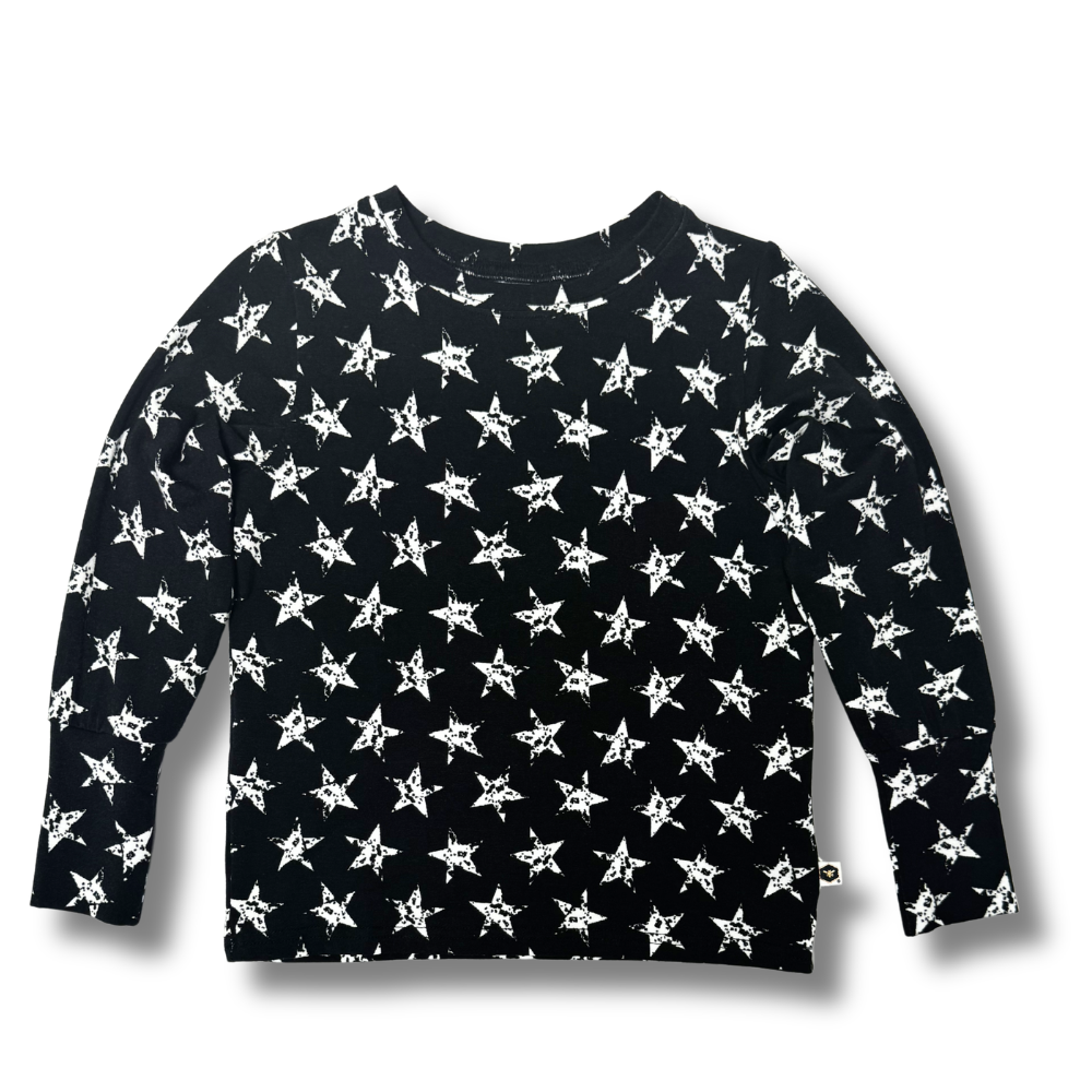 Bamboo Long Sleeve Crew Neck Tee in Star Struck