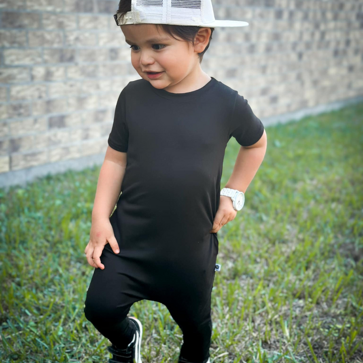 Short Sleeve Romper - Basic Black