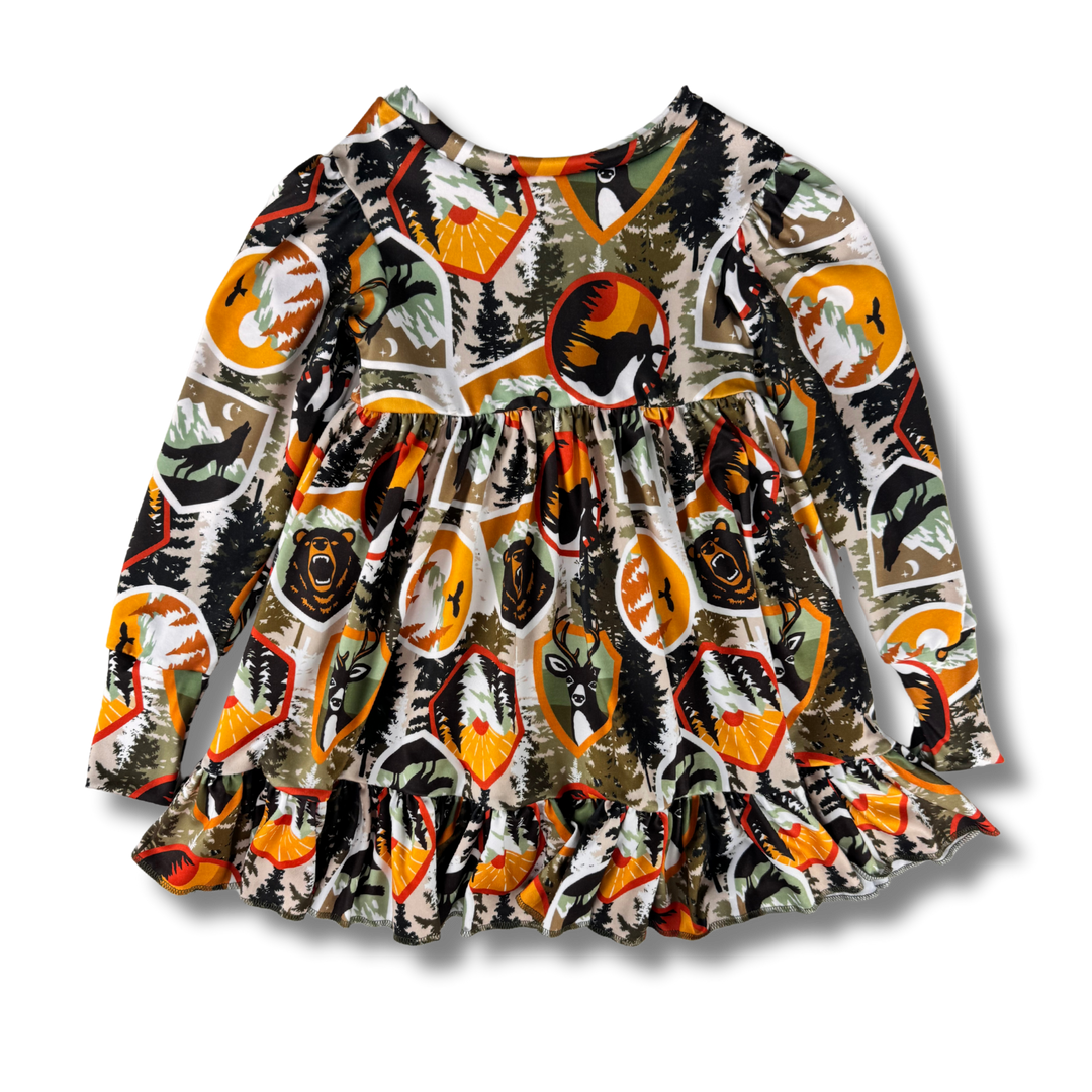 Long Sleeve Twirl Dress - Trail Mix