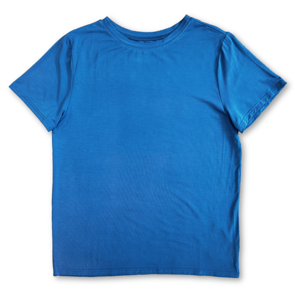 Bamboo Adult Short Sleeve Crew Neck Tee in Twilight Blue