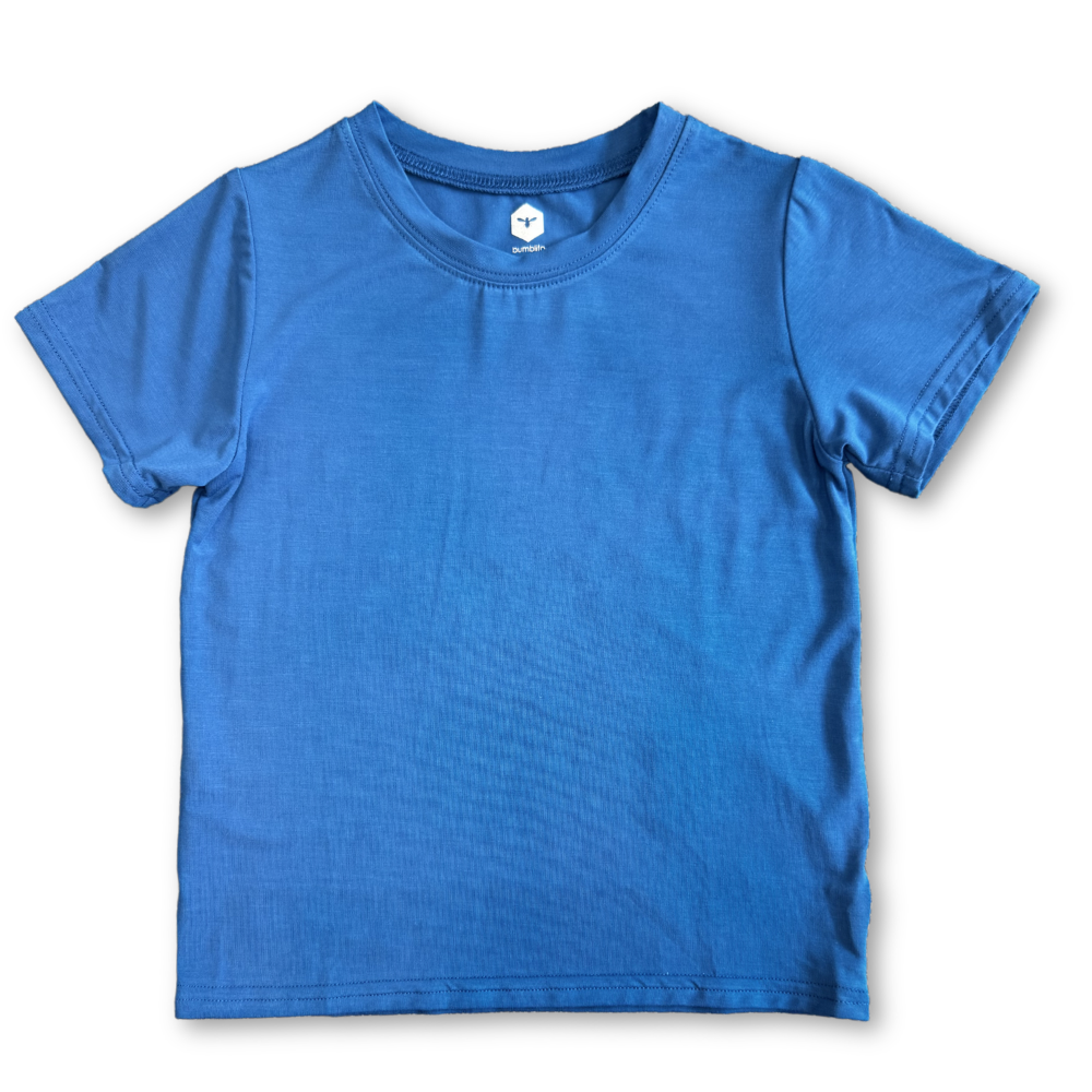 Bamboo Short Sleeve Crew Neck Tee in Twilight Blue