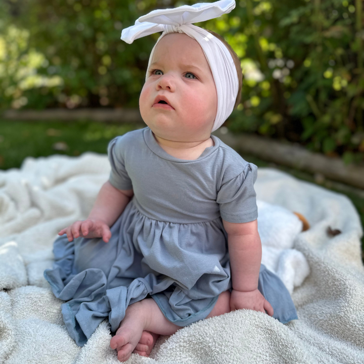 Naturals - Twirl Dress - Dusty Steel