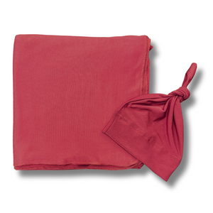 Bamboo Stretch Swaddle Set in Brick