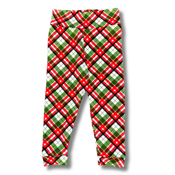 Bamboo Leggings in Peppermint Plaid