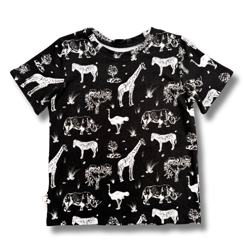 Bamboo Short Sleeve Crew Neck Tee in Safari Adventure