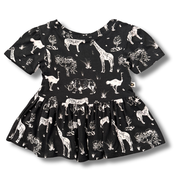 Bamboo Short Sleeve Peplum Top in Safari Adventure